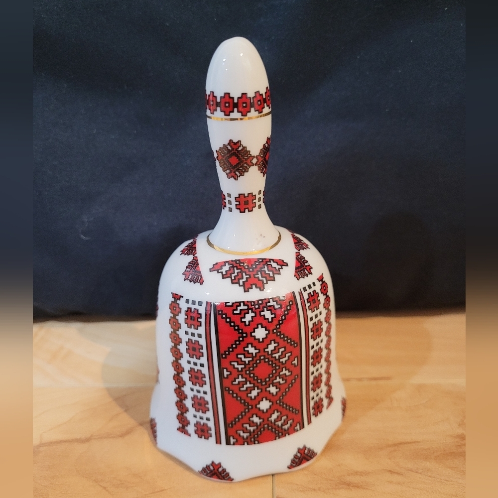 2/$20 Elizabeth Warbansky Traditional Red and White Ukrainian Decorative Bell